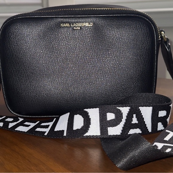 Karl Lagerfeld Black Travel Crossbody with Logo Strap - Picture 6 of 15